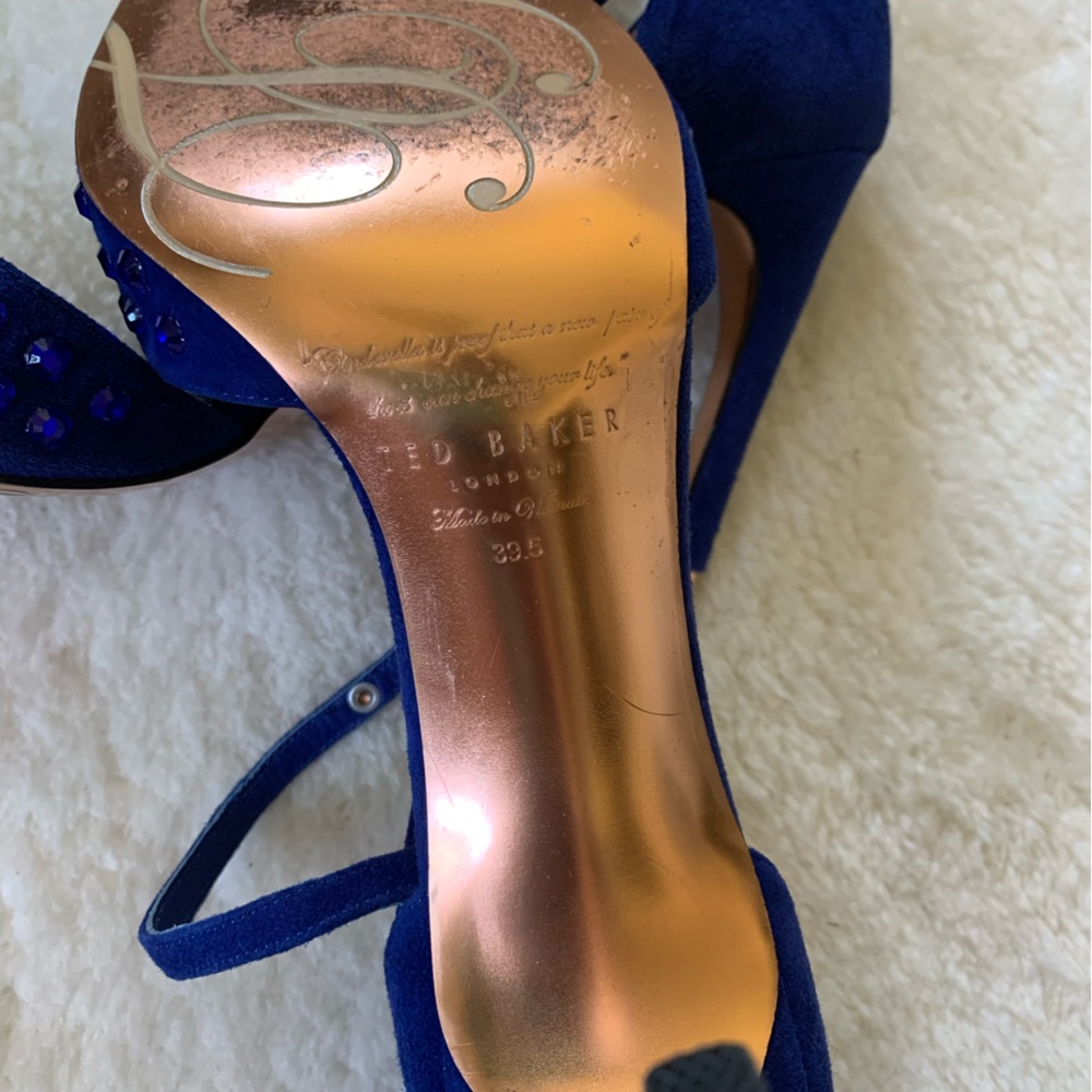 Ted Baker Blue Rhinestone Heels - Picture 6 of 10